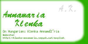 annamaria klenka business card